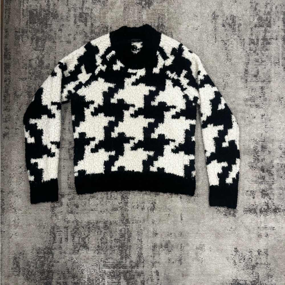 All Saints Black and White Cosy Sweater